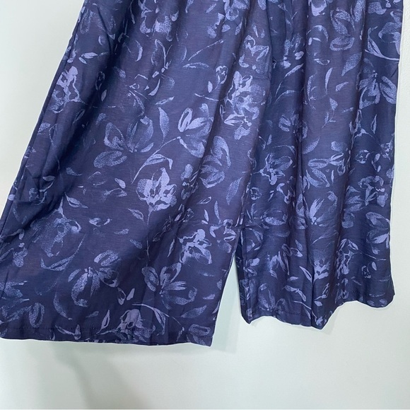 Floral Wide Leg Pants - Blue - Picture 5 of 9